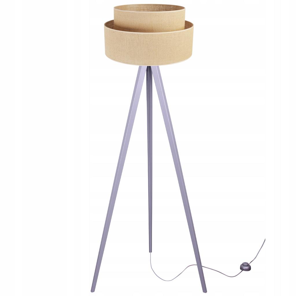 FLOOR LAMP TRIPOD WOODEN LAMPSHADE 45CM CAKE