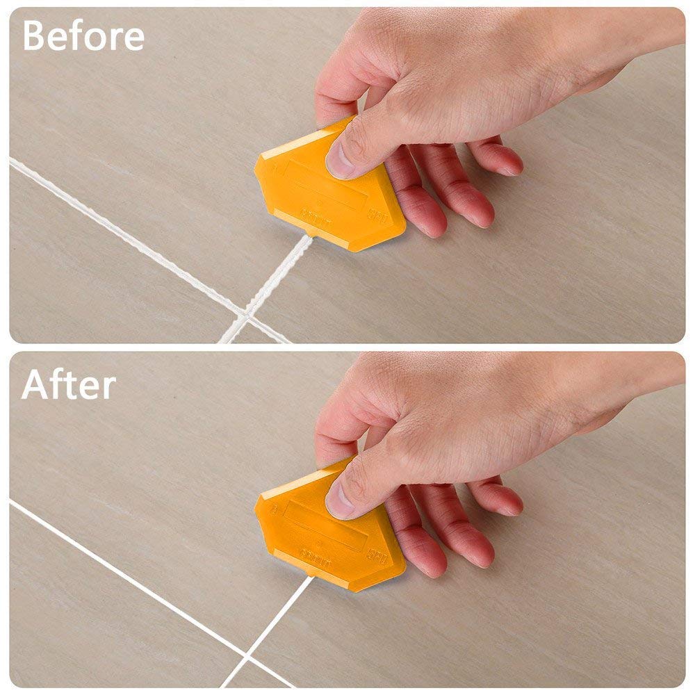 17 Pieces Caulking Tool Kit Silicone Sealant Finishing Tool Grout Scraper Caulk Remover and Caulk Nozzle