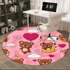Charming Teddy Bear Chair Mat - Round Carpet for Home Decor