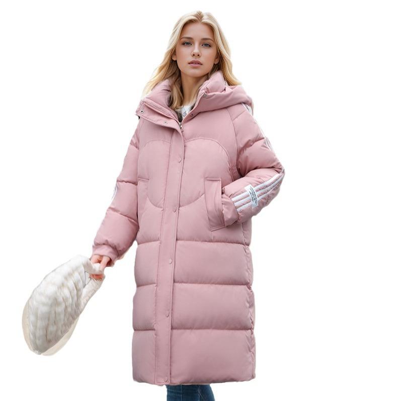 Popular Medium and Long  Clothes Women's New Fashionable High-end Cotton-padded Clothes Hooded Thickened Warm Jacket