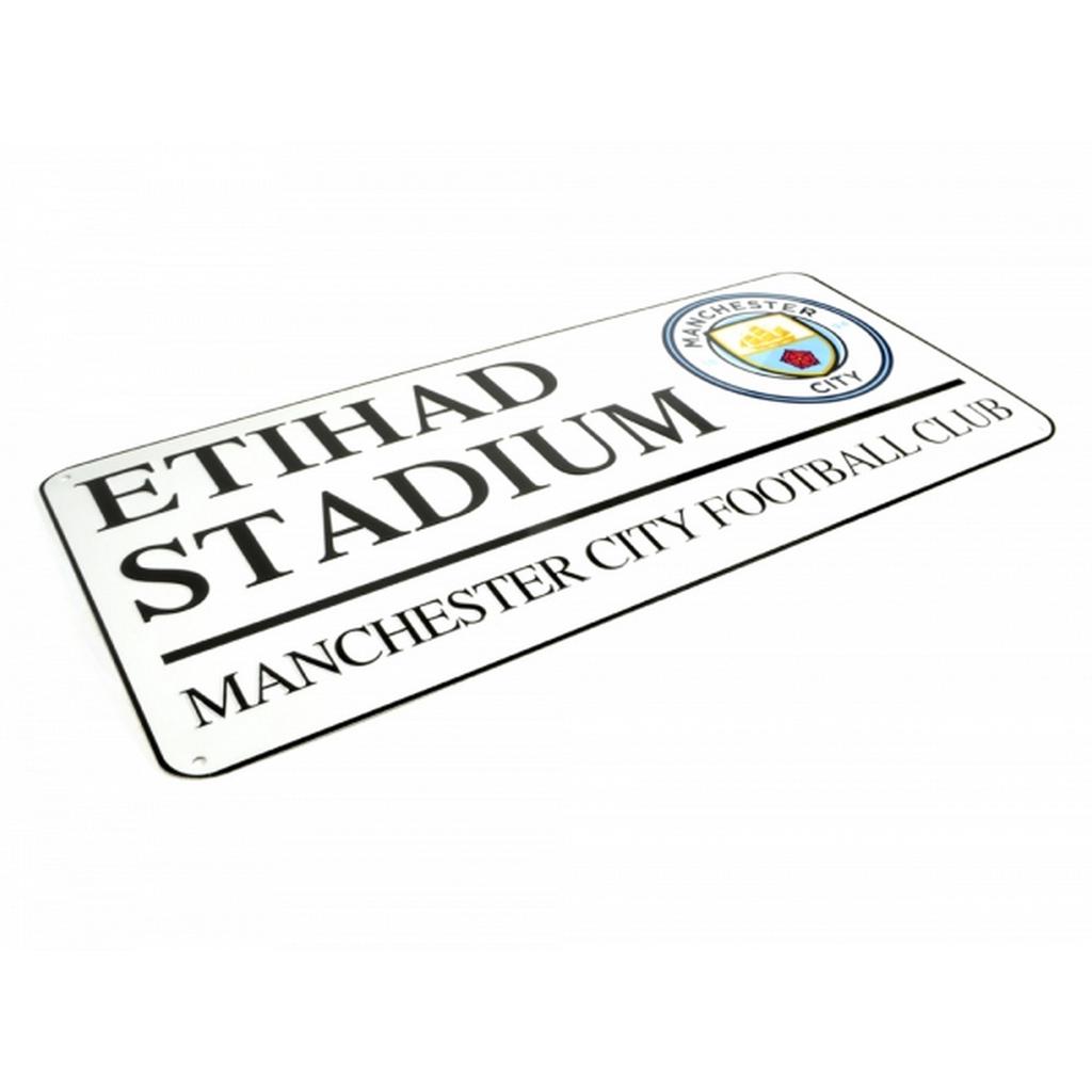 Oficiální fotbalový kovový pouliční znak Manchester City FC