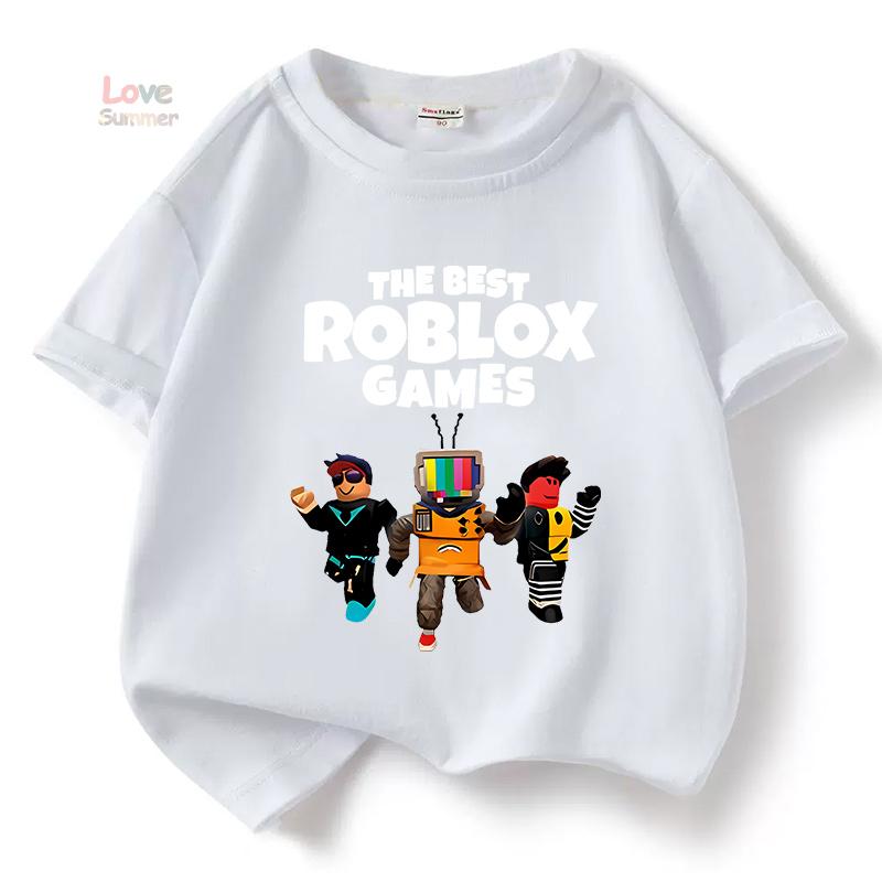 Robloxing Kid T-shirt Boys Game Sports Cotton T-shirt Child Cartoon Short Sleeve Casual Street Harajuku Clothes