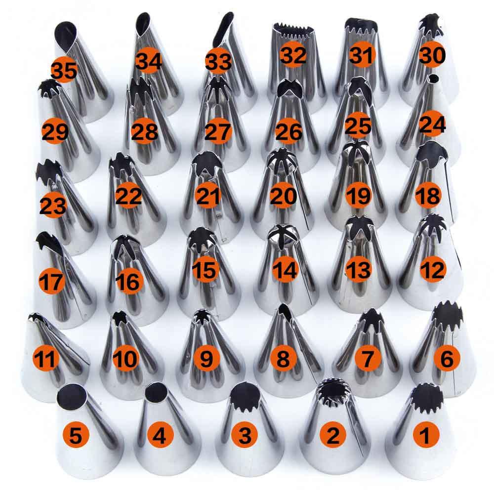 36pcs Stainless Steel Icing Piping Nozzles Cake Decorating Tools Flowers Maker Pastry Baking Tool