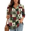 Skjorter med 3/4-ermer for kvinner Trykk grafiske t-skjorter Bluser Uformell Plussstørrelse Basic Topper Pullover