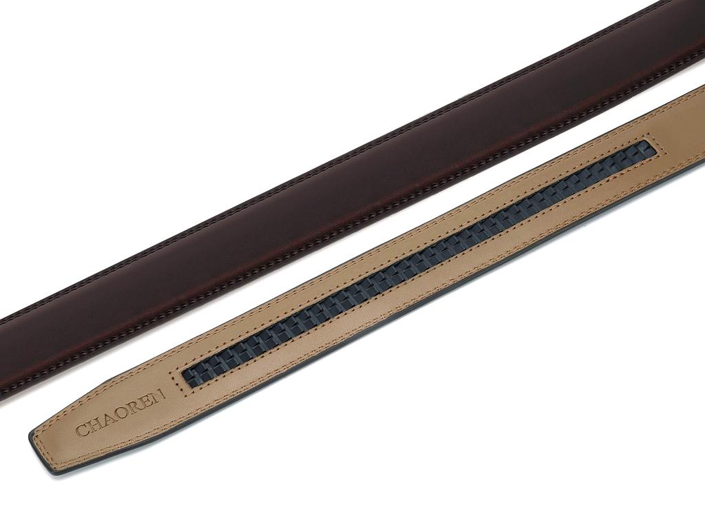 CHAOREN Business Belt Plus Genuine Leather Easy to No Stepless Multiple 35mm Box Included Men's - Auto-Lock, Size, - Use, Holes, Adjustment, Sizes,