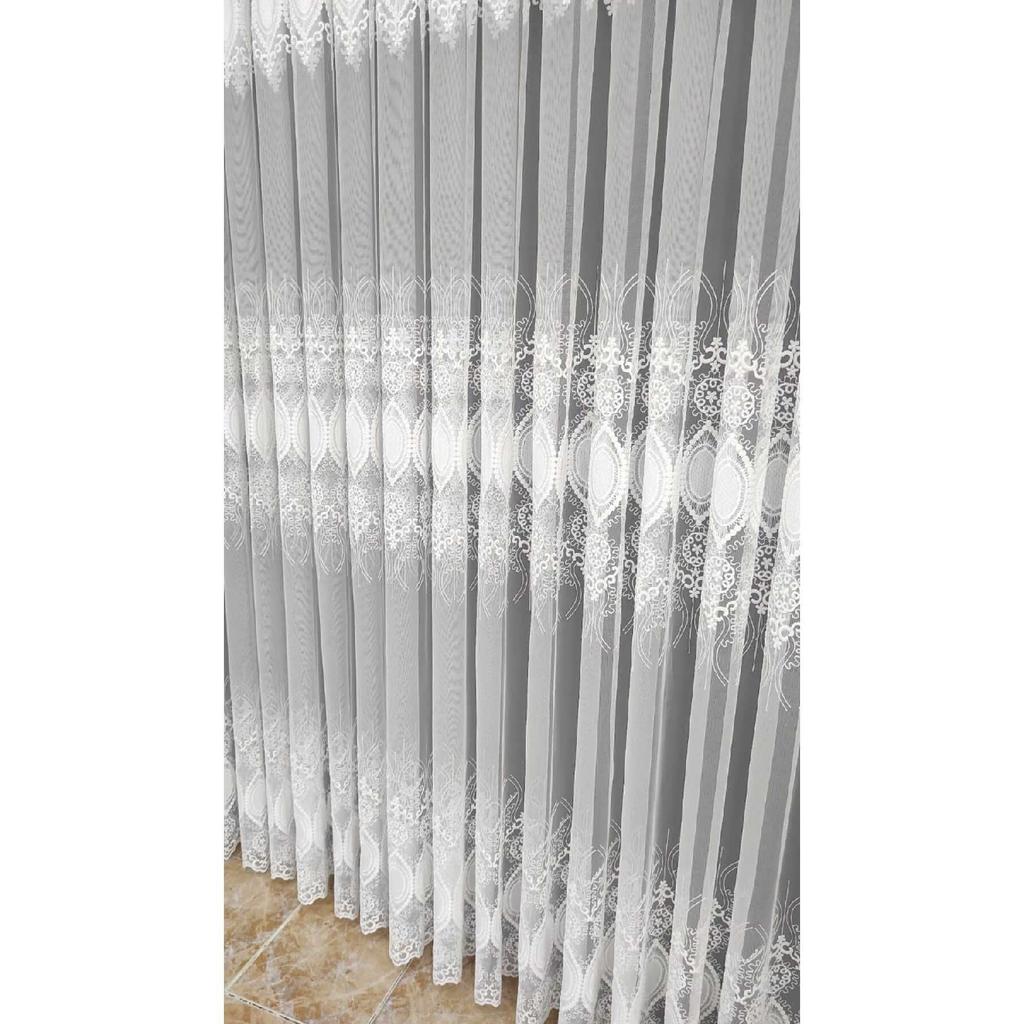 Bestickter, gemusterter Tüllvorhang (1
