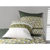 Housse de couette + 2 taies - Naya - 240 x 260 cm - Coton 100% - Motif géométrique vert