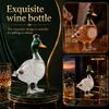 Glass Duck Shaped Whiskey Decanter with Detailed Feather Texture and Cork Stopper for Liquor Storage and Display Collectible Bottle