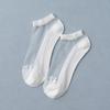 Ultra-thin Transparent Crystal Silk Socks Women Fashion Summer Harajuku Crew Socks Retro Flower Streetwear Elastic Long Socks