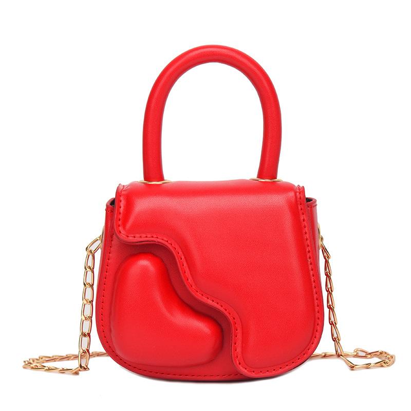 

Детская мода родитель-ребенок простая портативная женская сумка цепочка мини сумка-мессенджер выход ретро любовь маленькая сумка красный