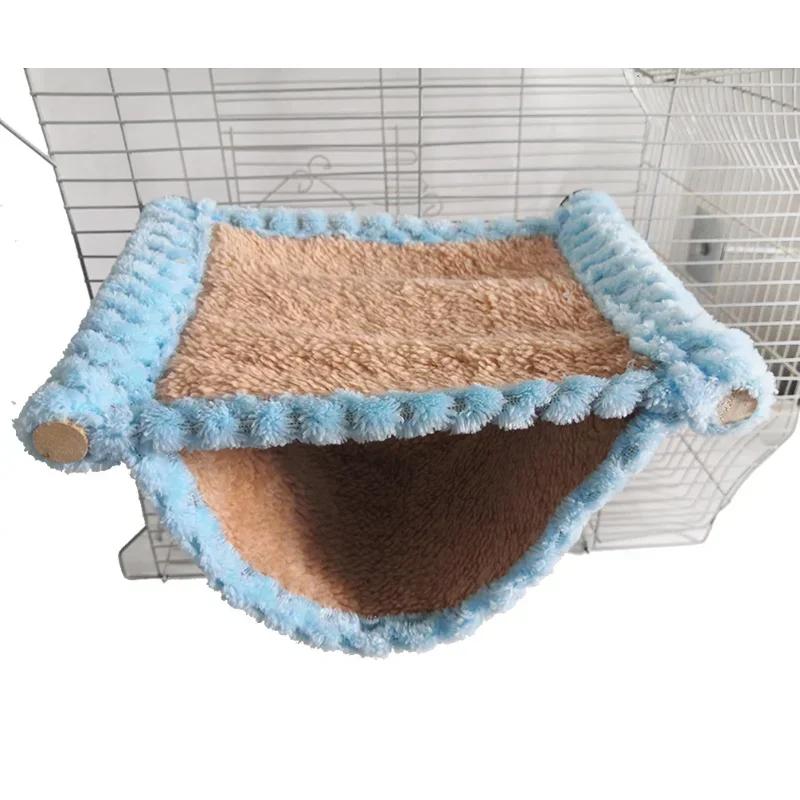 

Soft Tricken Sleeping Accessories Hanging Hut Hammock Cage Guinea Plush Rat Pig Tent Hamster Rest Cotton Small Pet Hedgehog Bed S 20X14X10cm синий