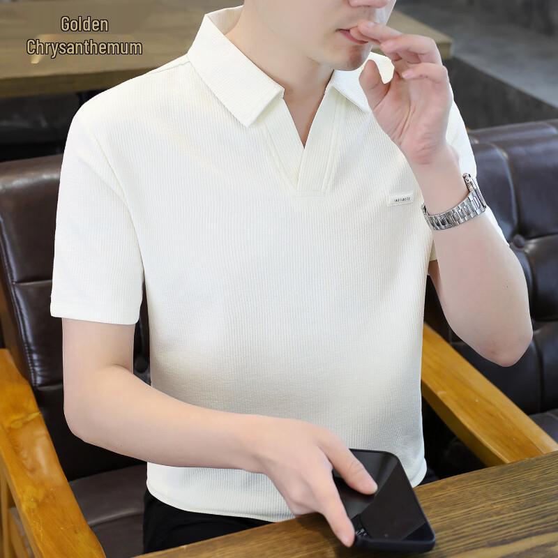 Men s Ice Silk Short Sleeve Polo Shirt 4XL