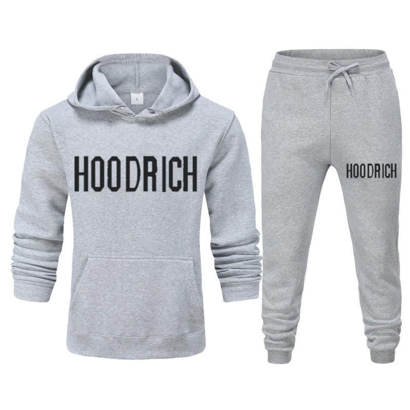 Completo Sportivo da Uomo con Cappuccio Misto Cotone Tuta Manica Lunga Pantaloni Outfit Casual 2025