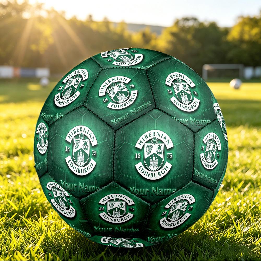 Personalized Size 5 Football Hibernian FC Pattern Outdoor Game Sports Ball Gift