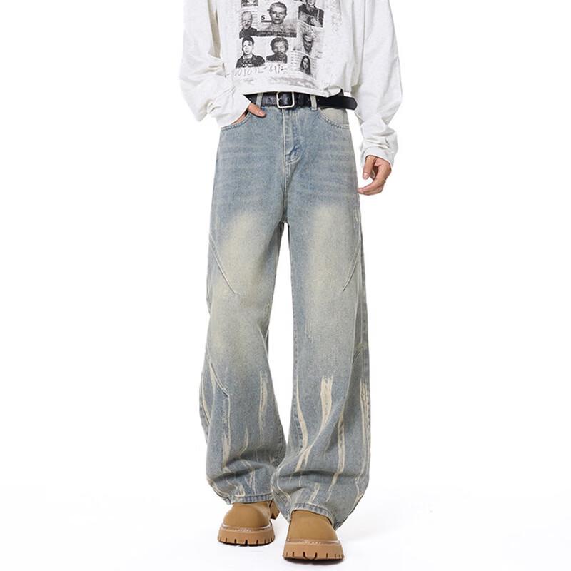 JEEP SPIRIT Men's Loose Straight-Leg Jeans