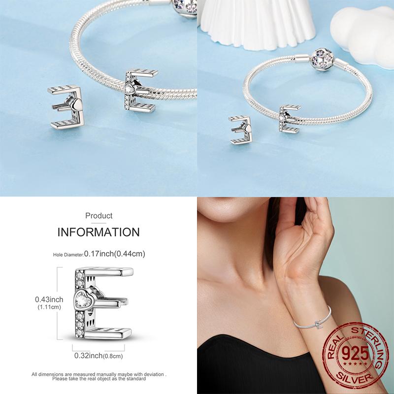 Copper Alphabet Beads Love Letter Charm Fit Original Bangle Bracelet Diy Jewelry Gift