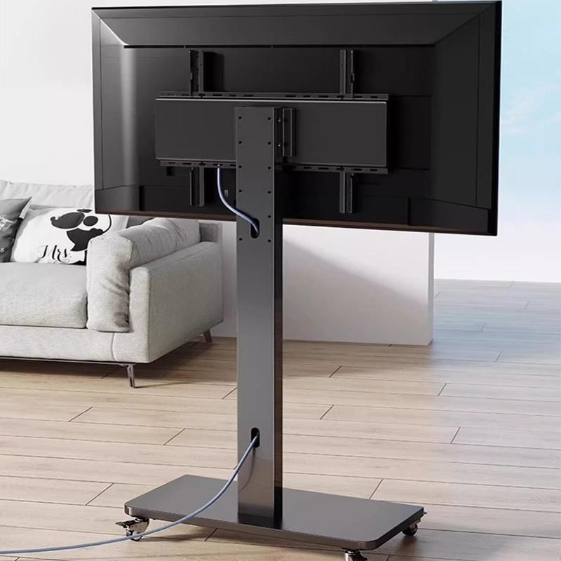 Rolling Floor TV Stand,Universal Mobile TV Cart for 26-65 inch TVs up to 110 lbs, Height Adjustable TV Stand with Swivel