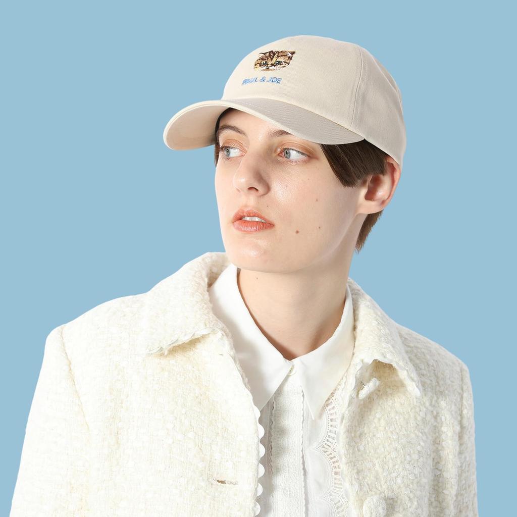 ACCESSOIRES Brand Logo Cat Embroidered Cap 69439 Beige [Paul & Joe]