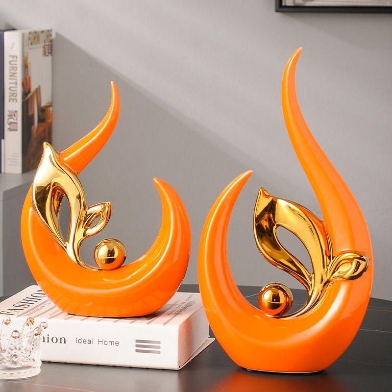 Modern High-end Luxury Ceramic Ornaments Artwork Home Livingroom Porch Figurines Decoration Cabinet Bookshelf Accessories Crafts