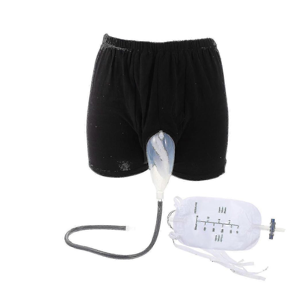 1 Set Incontinence Underwear With Urine Collector Bags Anti-leak Incontinence Men Underwear