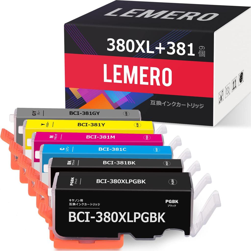 LEMERO Canon 380 381 Compatible Ink 6 Compatible with Canon TS8130 TS8230 TS8330 and TS8430 380XL Cartridges BCI-381 BCI-380XL Cartridges, Colors,