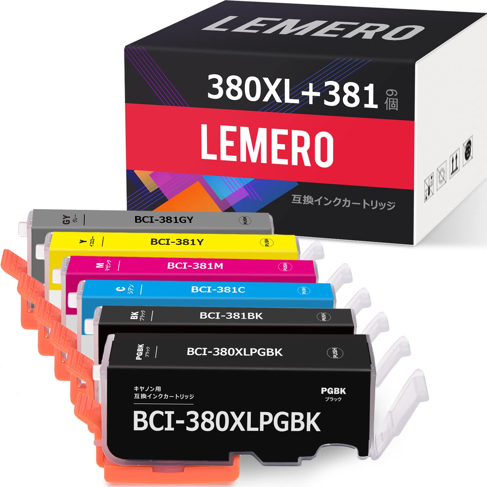 

LEMERO Canon 380 381 Сумісне Чорнило 6 Сумісне з Canon TS8130 TS8230 TS8330 та TS8430 Картриджі 380XL Картриджі BCI-381 BCI-380XL, Кольори,