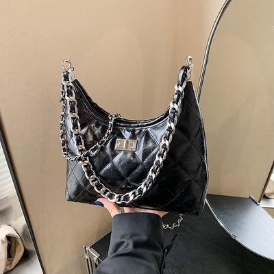 Retro Diamond Chain Bucket Bag Women's New Commuter Trendy Versatile Underarm Bag Shoulder Messenger Bag