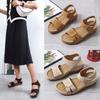 Women's Summer Flat Casual Velcro Sandals with Exposed Toes and Fish Mouth Women's Shoes