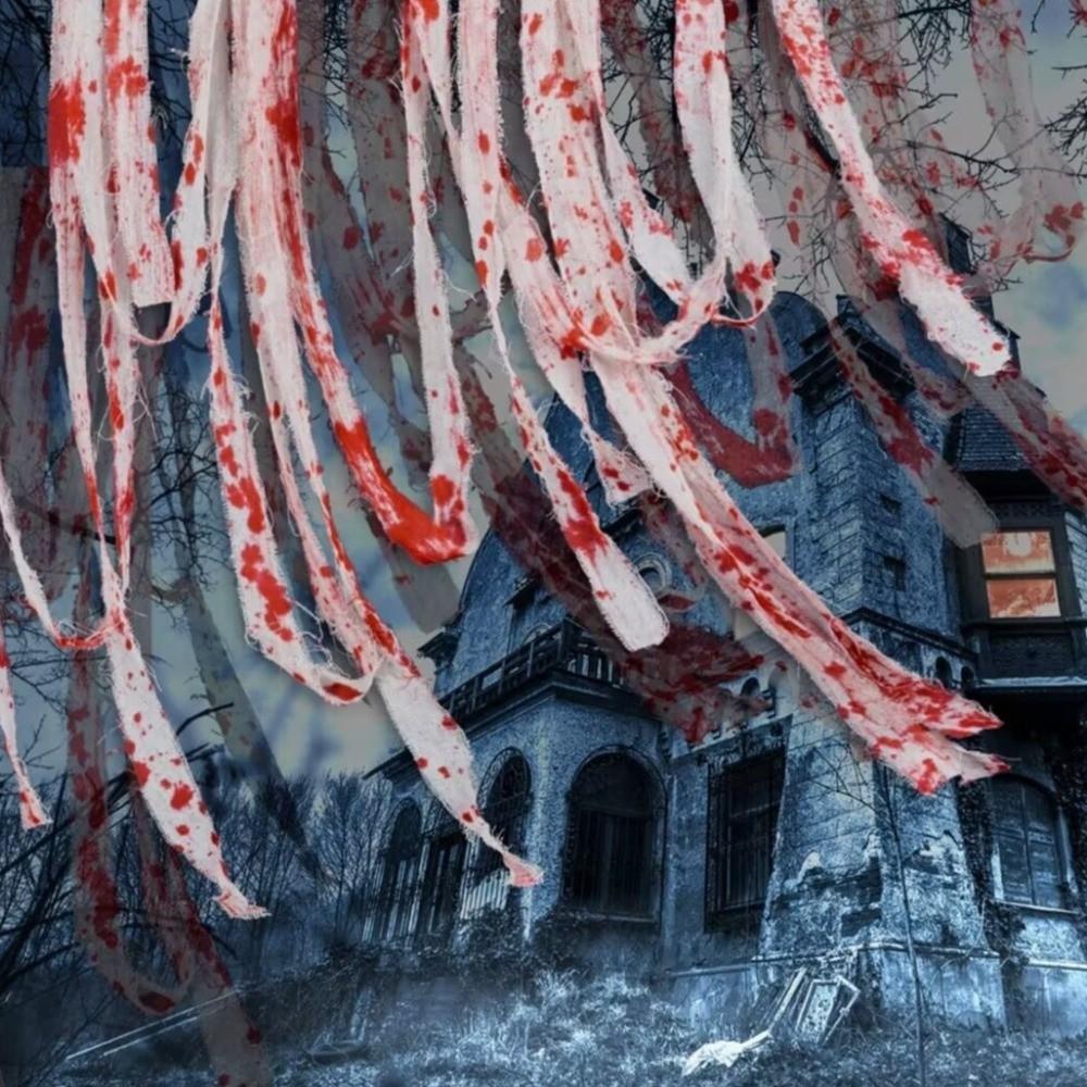 Blood Stained Halloween Blood Cloth 5/10/15/20M Bloody Cloth Strips  Secret Room