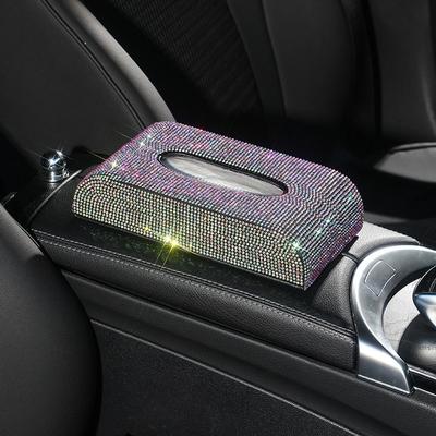 Bling Auto Taschentuchbox Halter Strass Kristall Auto Serviettenhalter Rücksitz Papierhandtuch Abdeckung Etui Autozubehör für Frauen