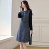 Sanpowa Elegant A-Line Long Sleeve Dress