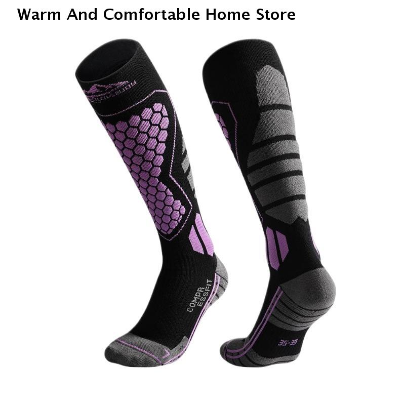 High Quality Merino Wool Knee High Long Ski Socks Men Women Winter Outdoor Thermal Hiking Snowboard Thicken Warm Sports Socks