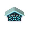 LED Digital Alarm Clock House Shaped Week Date Brightness Adjustment 2 Alarms Silent DST Snooze Table Clock with Ambient Light