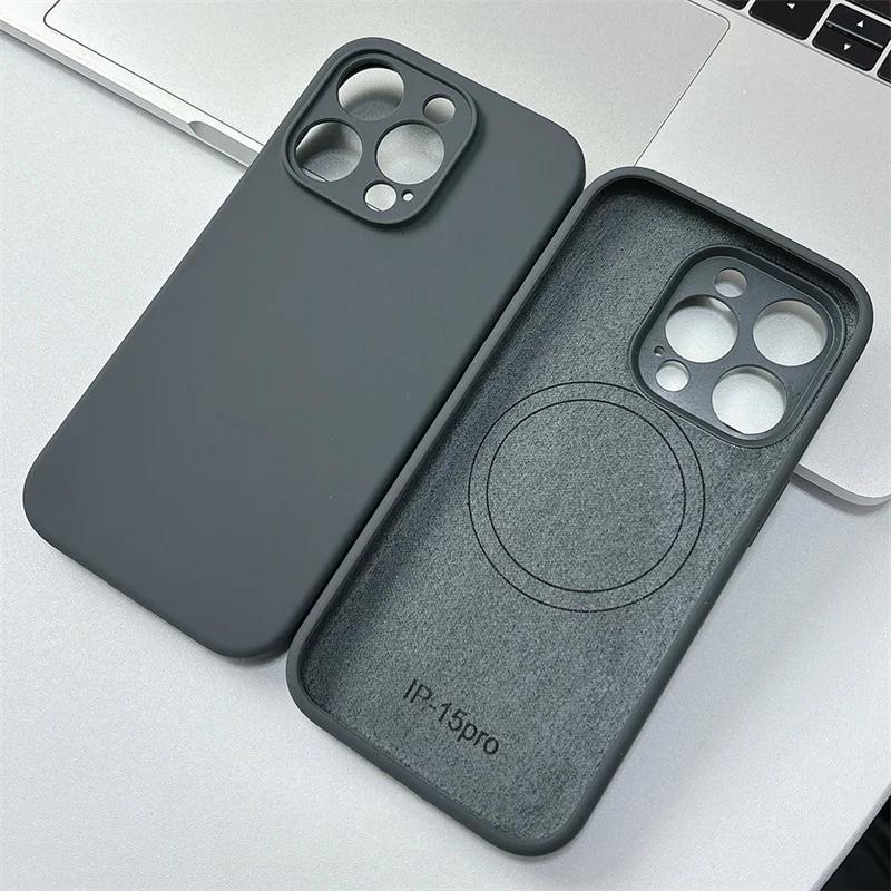 Origina Liquid Silicone Phone Cases For iPhone 17 12 13 11 16 17 Pro Max Air 14 15  For Magsafe Wireless Charger Protector Cover