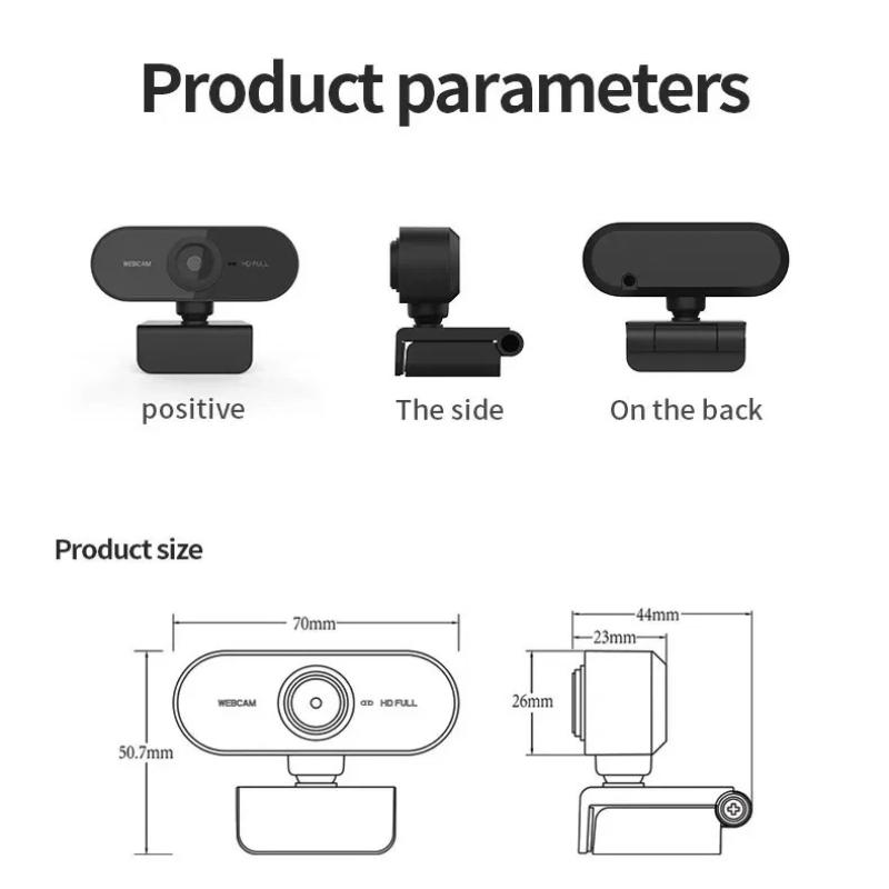 USB Webcam with Microphone Built-in Plug and Play 360 Rotatable for YouTube Live Stream Video Calls