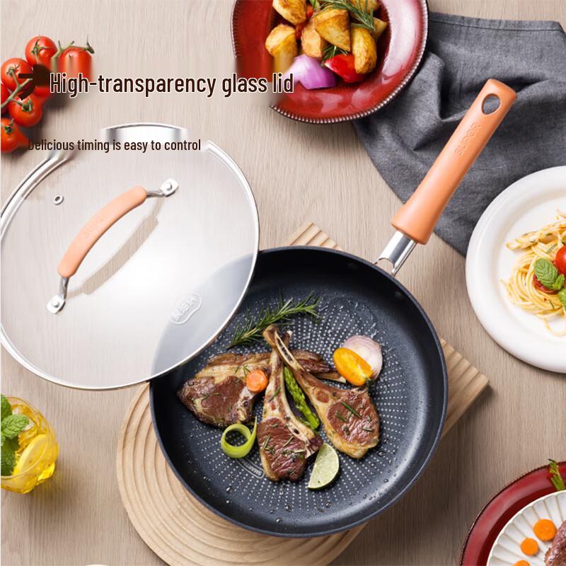 SUPOR 28cm Non-stick Frying Pan with Glass Lid