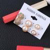 Luxury Gold Color Round 6 Pair/Lot For Women Hollow Jewelry Stud Earrings Earring Sets Accessories