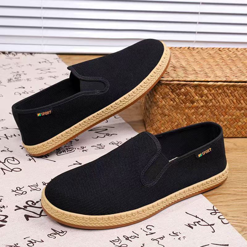 New cloth shoes men's breathable casual lightweight wear-resistant non-slip sweat-absorbing wormwood cloth shoes men's shoes