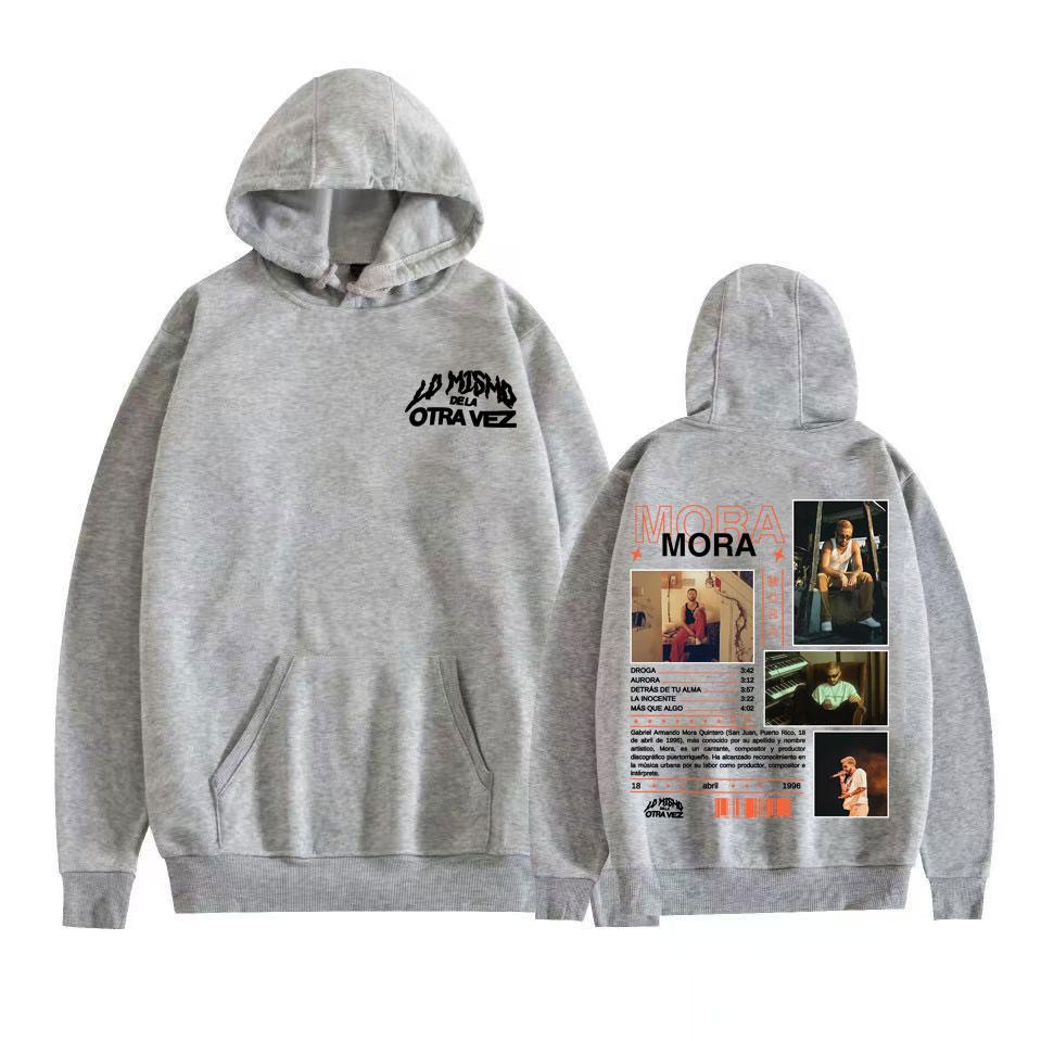 Rapper Mora Lo Mismo Dela Otra Vez Tour 2025 Hoodies Men Fashion Hip Hop Vintage Sweatshirt Casual Fleece High Quality Pullovers