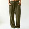 Women's High Waist Curved Wide Leg Pants Loose Flowy Casual Trousers for Daily Wear