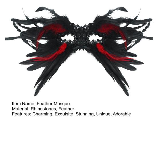 Feather Masquerade Masque for Women Gothic Half Face Masque for Venetian Cosplay