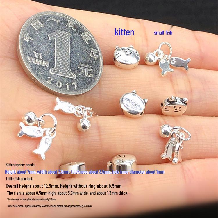 S925 Sterling Silver Kitten Fishing Rope DIY Kit with Weaving Tutorial