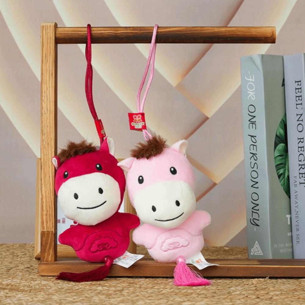 Soft Chinese New Year Gift Kawaii Plush Horse Doll Pendant Plush Pony Keychain  Pony Pendant Gift