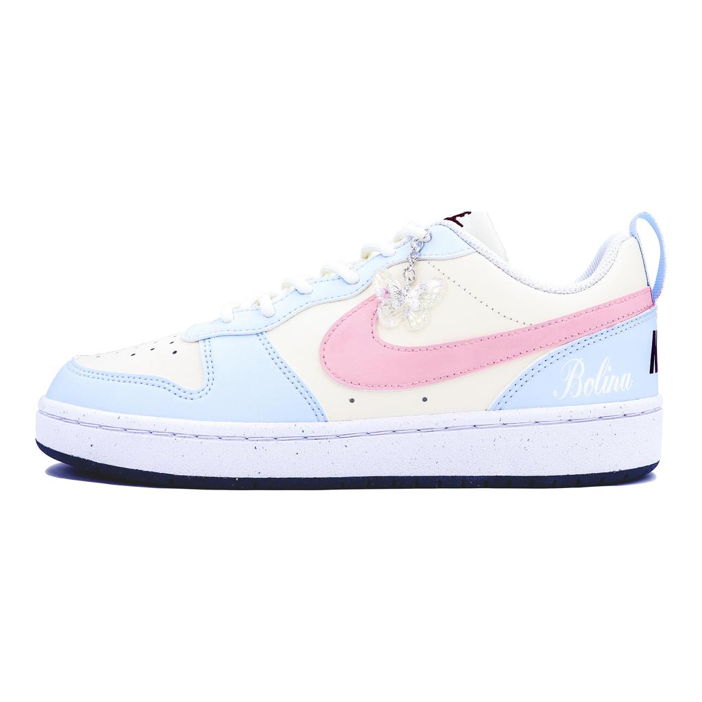 Nike Court Borough Whale Heart Pink Mist Sea Anti-Slip And Wear-Resistant Breathable Low-Top Skateboard Shoes GS FV8120-141(Team271-)