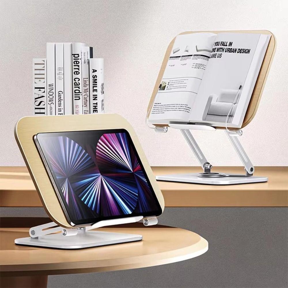 360° Rotating Base Reading Rack Foldable Laptop Holder Multi-Function Book Stand  for Readers