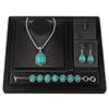 3 Pieces Women's Vintage Turquoise Bracelet Necklace Earrings Set, Healing Stone Decoration Gift (No Box)