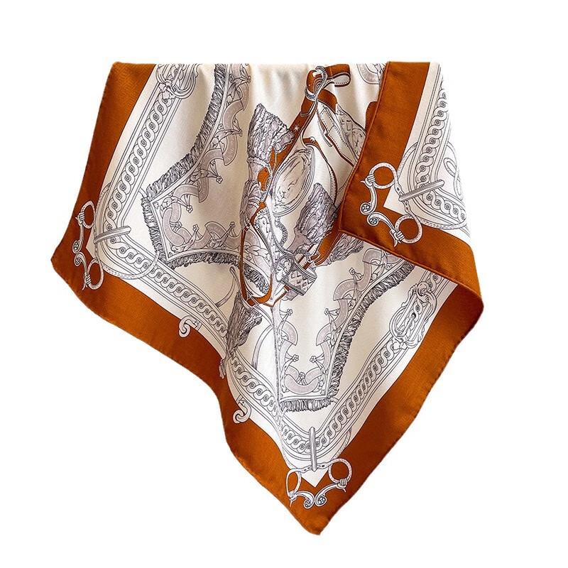 Milingsi Double-Sided Silk Wool Square Scarf 65x65cm