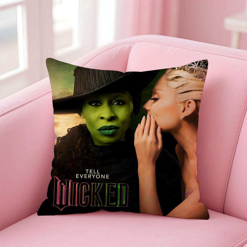 movies W-Wicked Part One Cushion Cover Comfortable Reversible Pillow Cover Ideal for Car Sofa Bedroom & Beyond