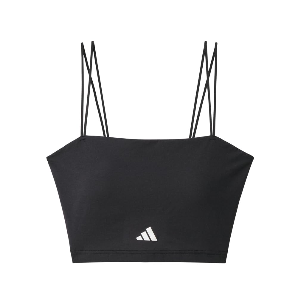 Adidas AP0356 Bra and Long Size L Women's Top, Sweat-Wicking, Quick-Drying, Antibacterial, Odor-Resistant, Camisole, Black,