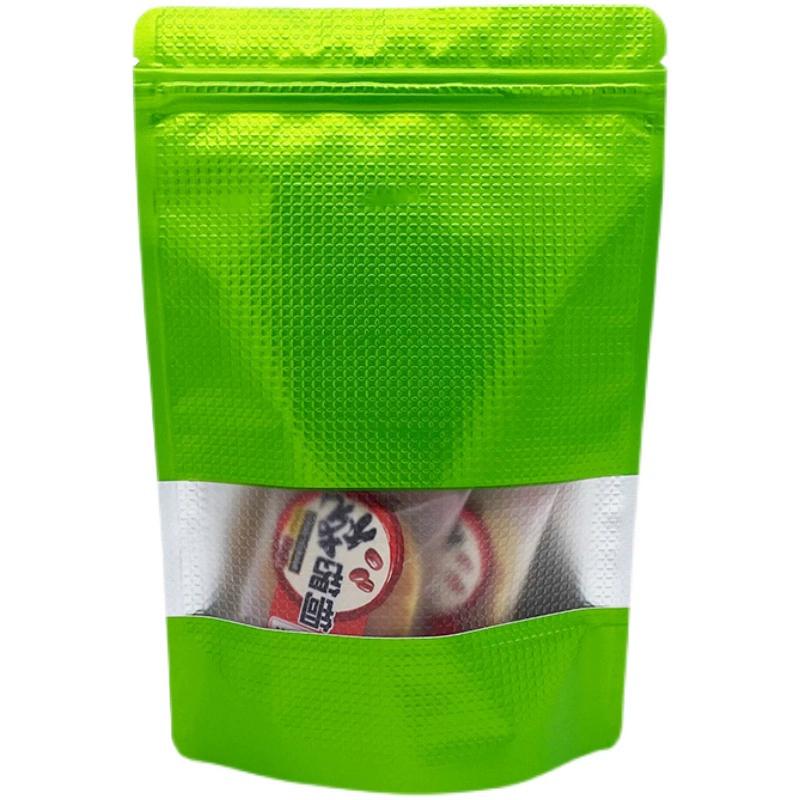 Colorful Embossed Window Standing Aluminum Foil Bag, High-end Moisture-proof and Light Avoiding Sealed Bag, Standing Visible Window Snack Packaging